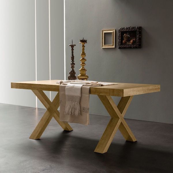 Tavolo allungabile in legno rustico bianco o rovere Someday